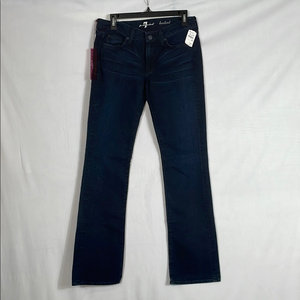 NWT 7 For All Mankind Bootcut Low Rise Jeans Size 29 Dark Wash Sequins Pocket